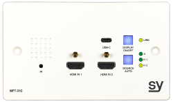 Nadajnik ścienny SY MFT-31C-W 2x HDMI i 1x USB-C (Biały) UK zestaw