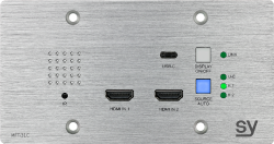 Nadajnik ścienny SY MFT-31CE 2x HDMI i 1x USB-C (Szczotkowane aluminium)