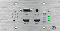 Nadajnik ścienny SY MFT-31VE 2x HDMI, 1x VGA i Audio (Szczotkowane aluminium) zestaw