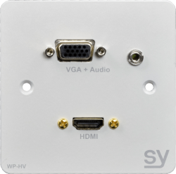 Panel ścienny SY WP-HV-BW 1x HDMI, 1x VGA i Audio (Szczotkowane aluminium) UK