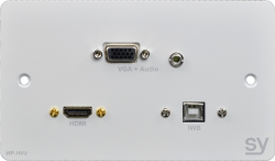 Panel ścienny SY WP-HVU-BW 1x HDMI, 1x VGA i Audio, 1x USB-B  (Biały) UK