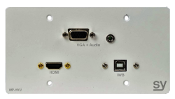 Panel ścienny SY WP-HVU-EW 1x HDMI, 1x VGA i Audio, 1x USB-B  (Biały) EU